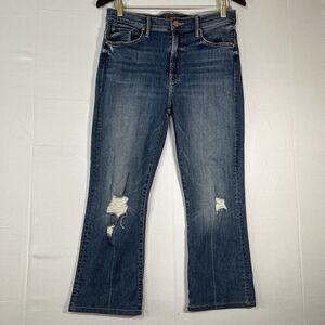 MOTHER Jeans 29 The Insider Crop Step Chew Drinking By The Pool Denim 1417-470
